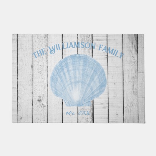 Blauwe  schelp deurmat (Voorkant)