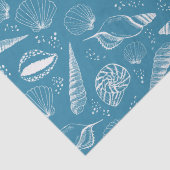 Blauwe schelp oceaan tissuepapier (Detail)