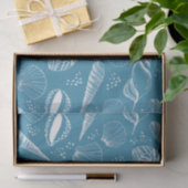 Blauwe schelp oceaan tissuepapier (Geschenk)