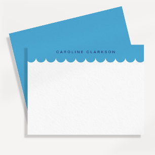 Blauwe schelp rand moderne briefkaart