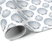  blauwe schelpen! cadeaupapier (Rol Hoek)