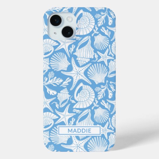 Blauwe Schelpen Persoonlijk Case-Mate iPhone Case (Achterkant)