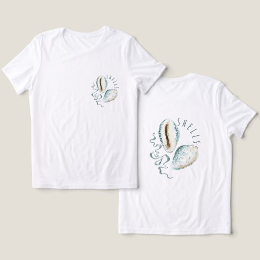 blauwe schelpen Tri-Blend shirt (Ontwerp Voorkant & Achterkant)