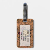 Blauwe schelpschildpad Bagagelabel (Achterkant verticaal)