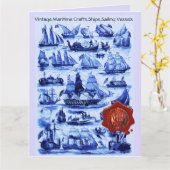 BLAUWE SCHEPEN, ZUIVERENDE VAARTUIGEN Rood-Waszeg Kaart (Gele Bloem)