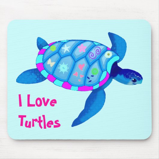 Blauwe schildpad Muismat (Voorkant)