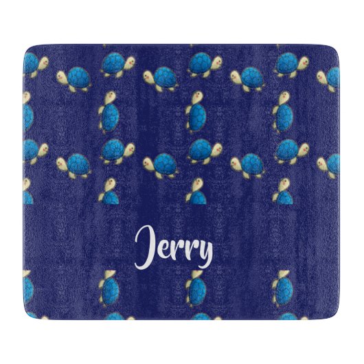 blauwe schildpad snijplank (Voorkant)