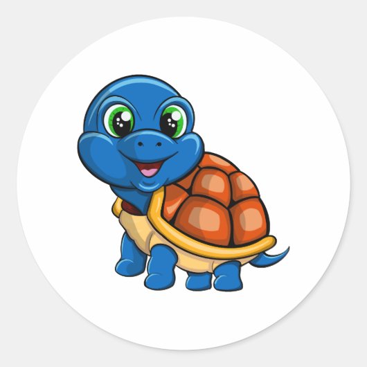 Blauwe schildpad sticker (Voorkant)