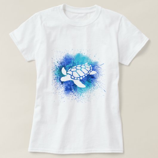 Blauwe schildpad t-shirt (Design voorkant)