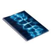 Blauwe schitterende teeth bite-desktop notebook notitieboek (Rechterzijde)