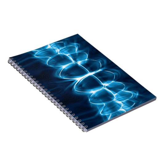 Blauwe schitterende teeth bite-desktop notebook notitieboek (Rechterzijde)