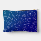 Blauwe School elementen Potlood hoesje/tas Etui (Achterkant)