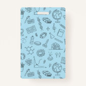 Blauwe School Iconen Homeschool Educator ID Badge (Achterkant)