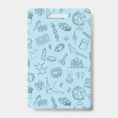 Blauwe School Iconen Homeschool Student ID Badge (Back)