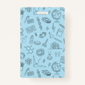 Blauwe School Iconen Homeschool Student ID Badge (Achterkant)