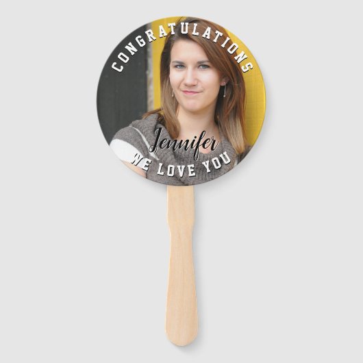 Blauwe School kleuren, 2020 gepersonaliseerd Afstu Handwaaier (Achterkant)