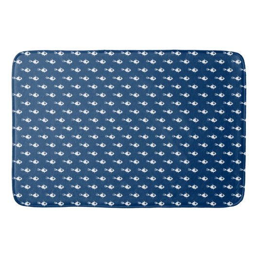 Blauwe School of Fish Pattern Bath Mat (Voorkant)