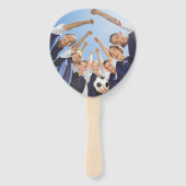 Blauwe school Pride Mascot Naam Handje Fan Handwaaier (Achterkant)