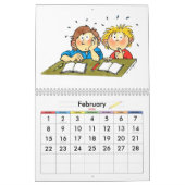 Blauwe schooljaar kalender voor kinderen (Feb 2026)