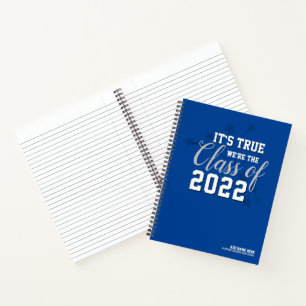 Blauwe schoolkleuren, klasse 2022 — Slogans laptop Notitieboek