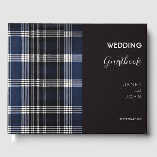 Blauwe Schotse Tartan bruiloft Gastenboek