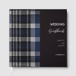 Blauwe Schotse Tartan bruiloft Gastenboek