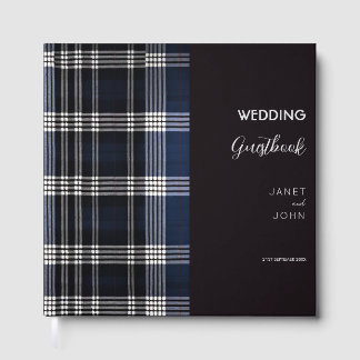 Blauwe Schotse Tartan bruiloft Gastenboek
