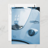 Blauwe scooter briefkaart (Voorkant / Achterkant)