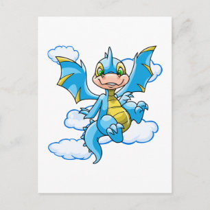 Blauwe Scorchio met zijn hoofd in de wolken Briefkaart