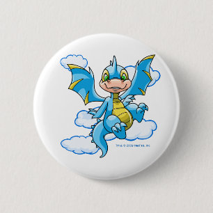 Blauwe Scorchio met zijn hoofd in de wolken Ronde Button 5,7 Cm