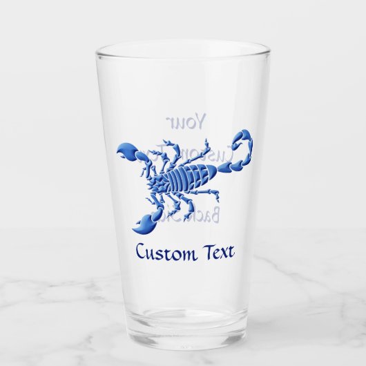 Blauwe Scorpion Glas (Voorkant)