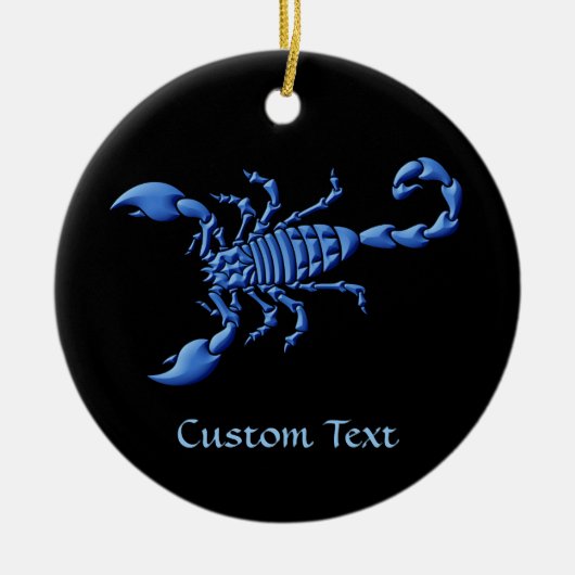 Blauwe Scorpion Keramisch Ornament (Voorkant)