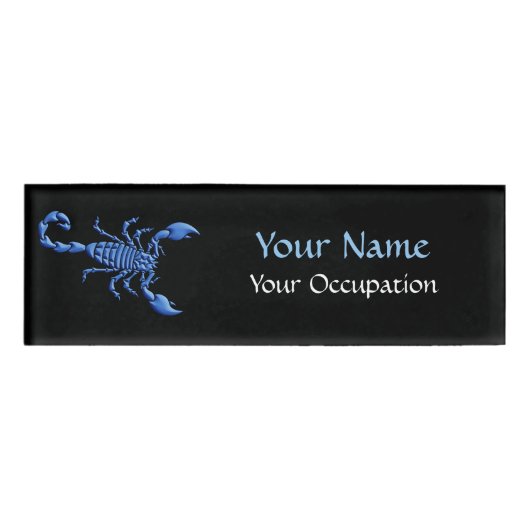 Blauwe Scorpion Naambadge (Voorkant)