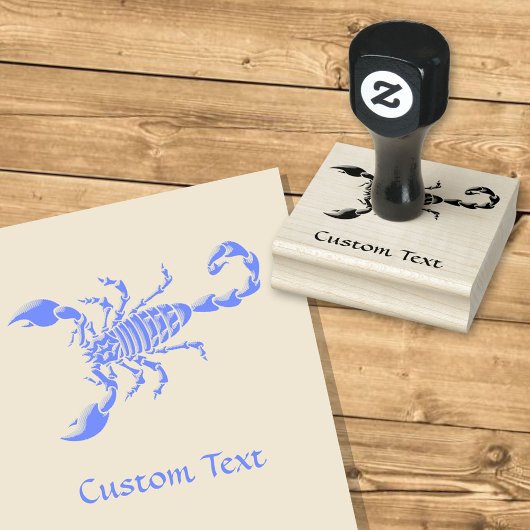 Blauwe Scorpion Rubberstempel
