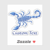 Blauwe Scorpion Sticker (Vel)