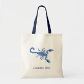 Blauwe Scorpion Tote Bag (Voorkant)