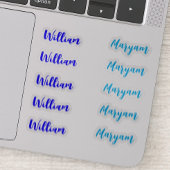(Blauwe set van 10) Elegante handtekening Script N Sticker