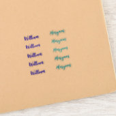 (Blauwe set van 10) Elegante handtekening Script N Sticker