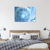 Blauwe Shell Abstracte Digitale Kunst Canvas Print (Insitu (Slaapkamer))