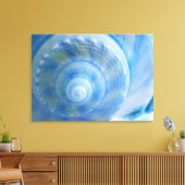 Blauwe Shell Abstracte Digitale Kunst Canvas Print (Insitu (Woonkamer))