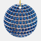 Blauwe sierbloem keramisch ornament (Achterkant)