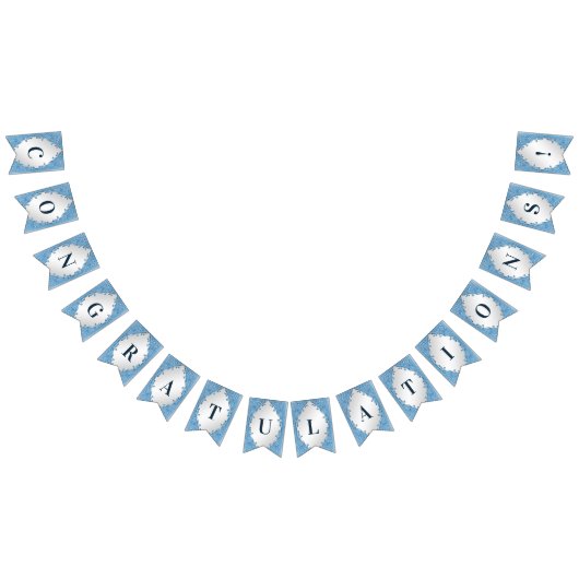 Blauwe sierbont vlag vlaggetjes (Alle)