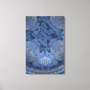 Blauwe Sierlijke Mozaïek Kunst, Duitsland Canvas Afdruk