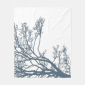 Blauwe Single Tree Boho Fleece Deken (Voorkant)