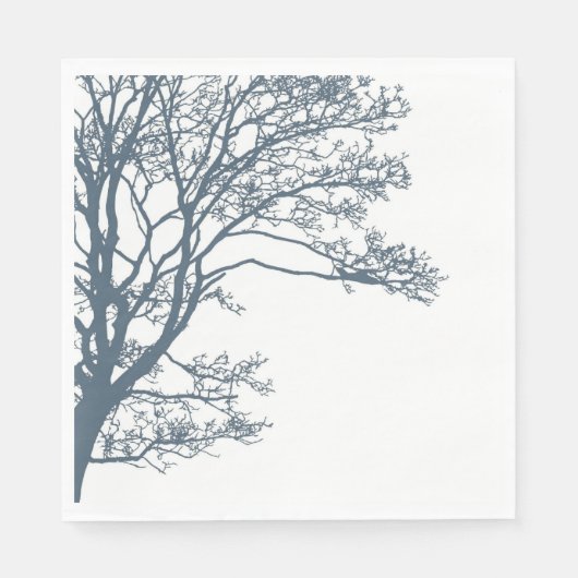 Blauwe Single Tree Boho Servet (Voorkant)