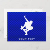 Blauwe skateboarden briefkaart (Voorkant / Achterkant)