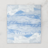 BLAUWE SKY CLOUDS FOTO PLACE KAART (Buitenkant ongevouwen)