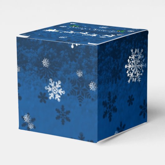 Blauwe Slaap- en rendierenkast Bedankdoosjes (Voorkant Zijde)