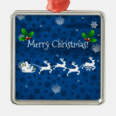 Blauwe Slaap- en rendierkeramisch Ornament van de (Voorkant)