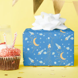Blauwe Slaap Maan Cadeaupapier